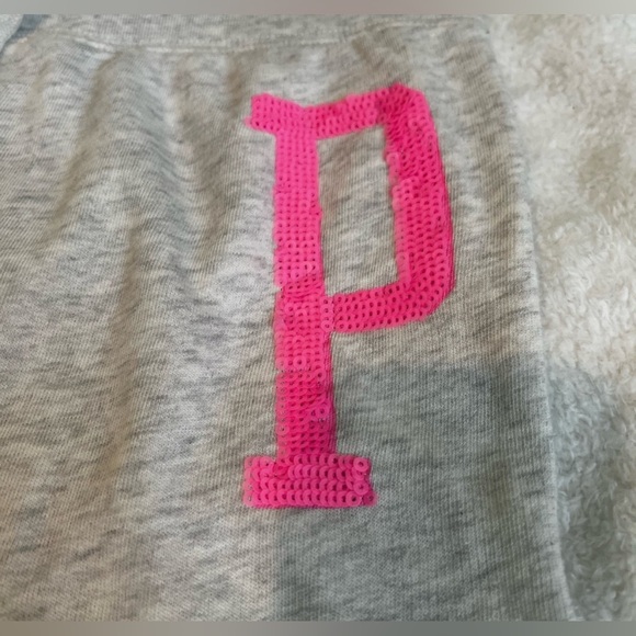 Victoria’s Secret Pink Gray capri Sweats with Pink Lettering - Picture 7 of 12